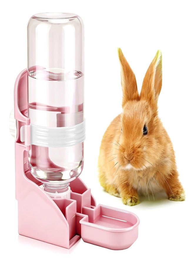 Rypet Rabbit Water Bottle No Drip - 17oz Hanging Water Fountain Automatic Dispenser Pet Cage Water Feeder for Bunny Chinchilla Guinea Pig Hedgehog Ferret Pink - Image 1